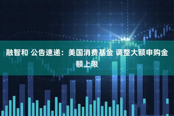 融智和 公告速递：美国消费基金 调整大额申购金额上限