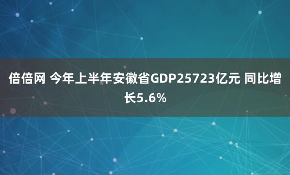 倍倍网 今年上半年安徽省GDP25723亿元 ﻿同比增长5.6%