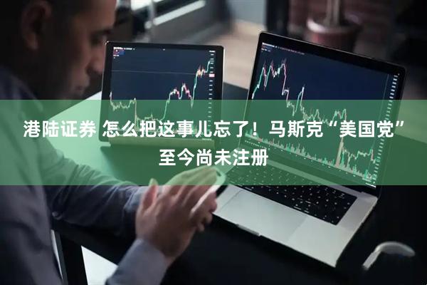 港陆证券 怎么把这事儿忘了！马斯克“美国党”至今尚未注册
